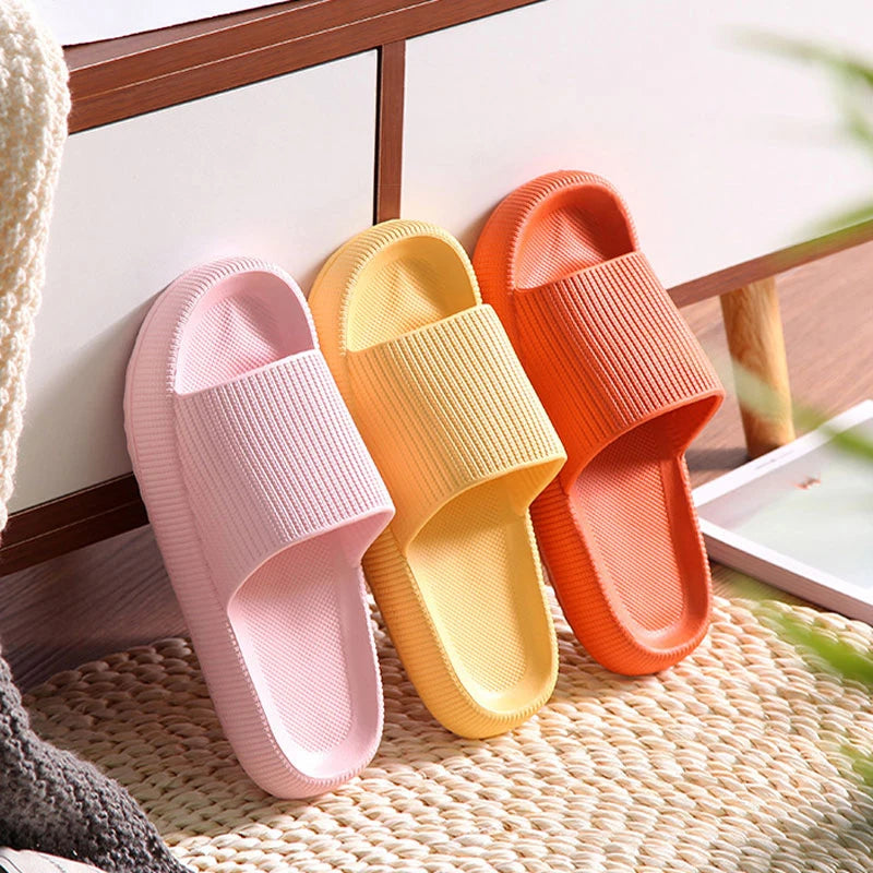 Thick Platform Bathroom Home Slippers Women Fashion Soft Sole EVA Indoor Slides Woman Sandals 2024 Summer Non-slip Flip Flops