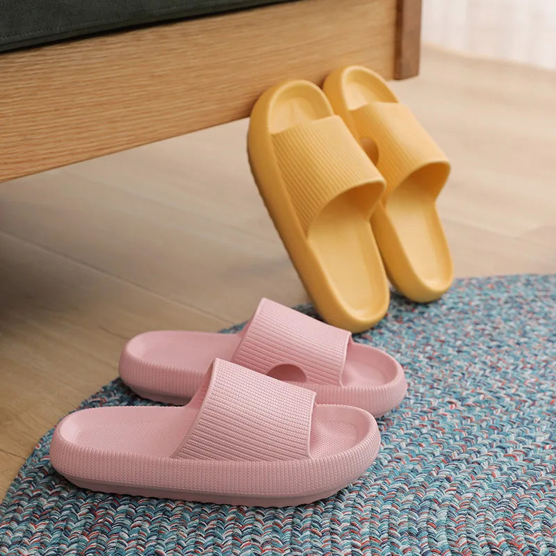 Thick Platform Bathroom Home Slippers Women Fashion Soft Sole EVA Indoor Slides Woman Sandals 2024 Summer Non-slip Flip Flops