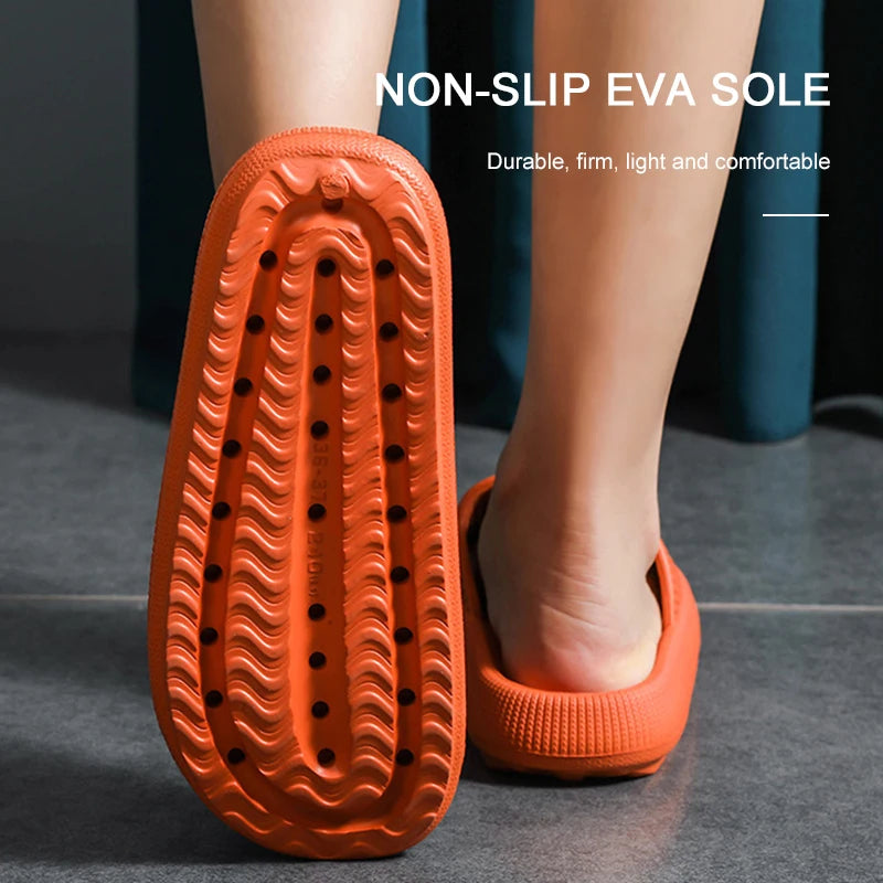 Thick Platform Bathroom Home Slippers Women Fashion Soft Sole EVA Indoor Slides Woman Sandals 2024 Summer Non-slip Flip Flops