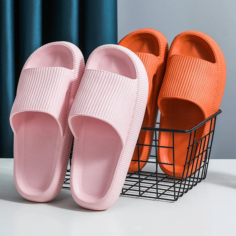 Thick Platform Bathroom Home Slippers Women Fashion Soft Sole EVA Indoor Slides Woman Sandals 2024 Summer Non-slip Flip Flops