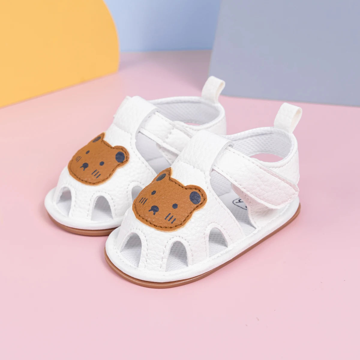 Summer Newborn Baby First Day Toddler Shoes Cute Animal Pattern Sandals Anti-Slip Soft Fashion Color Blocking Casual Baby Shoes