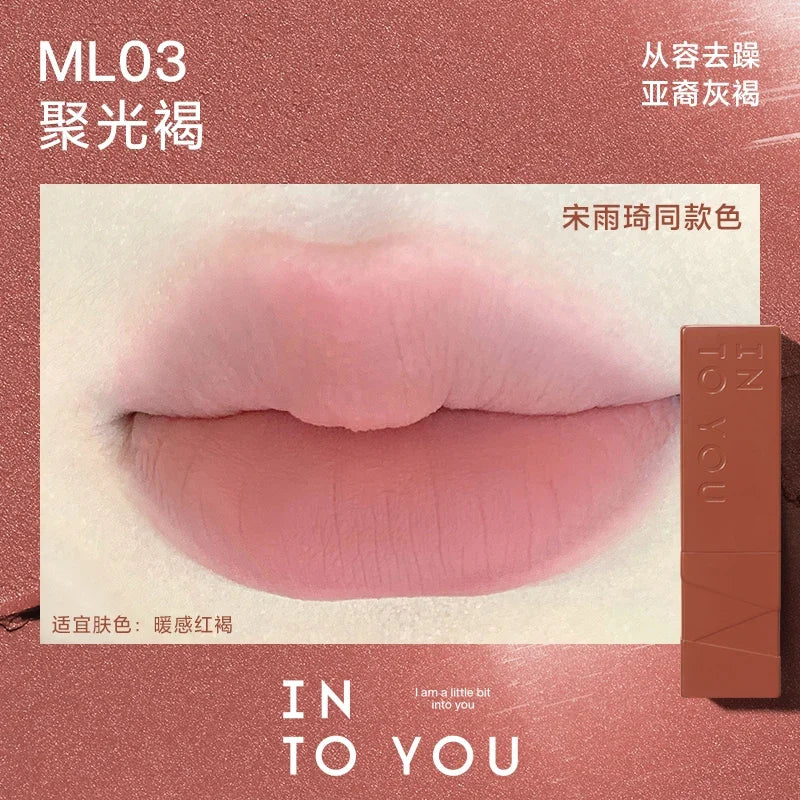 INTO YOU Lipstick Matte Velvet Long-Lasting Lip Glaze Waterproof Silky Smoothing Red Lip Tint Korea Beauty Makeup Cosmetics