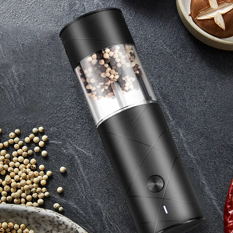 Electric Grinder Automatic Mills Pepper Seasonings Spices Grain Salt Grinder with LED Light Adjustable Coarseness Kitchen Tools