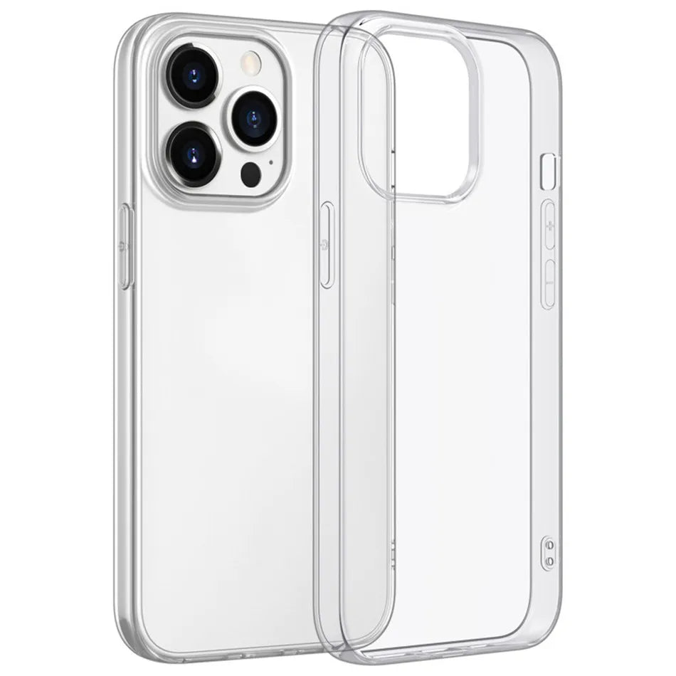 Ultra Thin Clear Silicone Case For iPhone 16 15 14 13 12 11 Pro Max Mini XR XS 7 8 Plus SE 2020 2022 Transparent Soft Back Cover