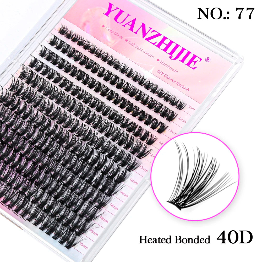 DIY 144 Cluster Lashes YUANZHIJIE free ship Segmented Beam Natural C/D Curl Individual Mink Eyelashes Makeup Supplies at home