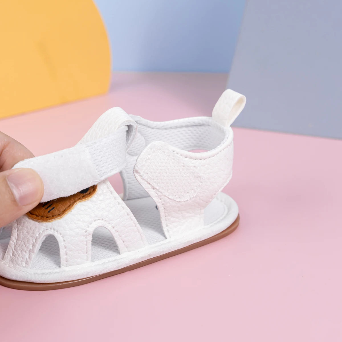 Summer Newborn Baby First Day Toddler Shoes Cute Animal Pattern Sandals Anti-Slip Soft Fashion Color Blocking Casual Baby Shoes