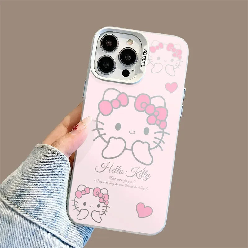 Sanrio Hello Kitty Ins Pink Girl Phone Case For iPhone 15 14 12 13 11 Pro Max XR XS MAX 7 8 PLUS MINI Y2K Gradient Lovely Cover