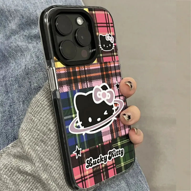 Sanrio Hello Kitty Lucky Stand Phone Case For IPhone16 15 14 12 13 11 Pro Max XR XS MAX 7 8 PLUS MINI Kawaii Y2K Cute Back Cover