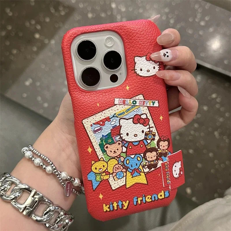 Sanrio Hello Kitty Friends Photograph Mushroom Phone Case For IPhone 16 15 14 12 13 11 Pro Max Y2K Pink Girl Kawaii Cute Cover