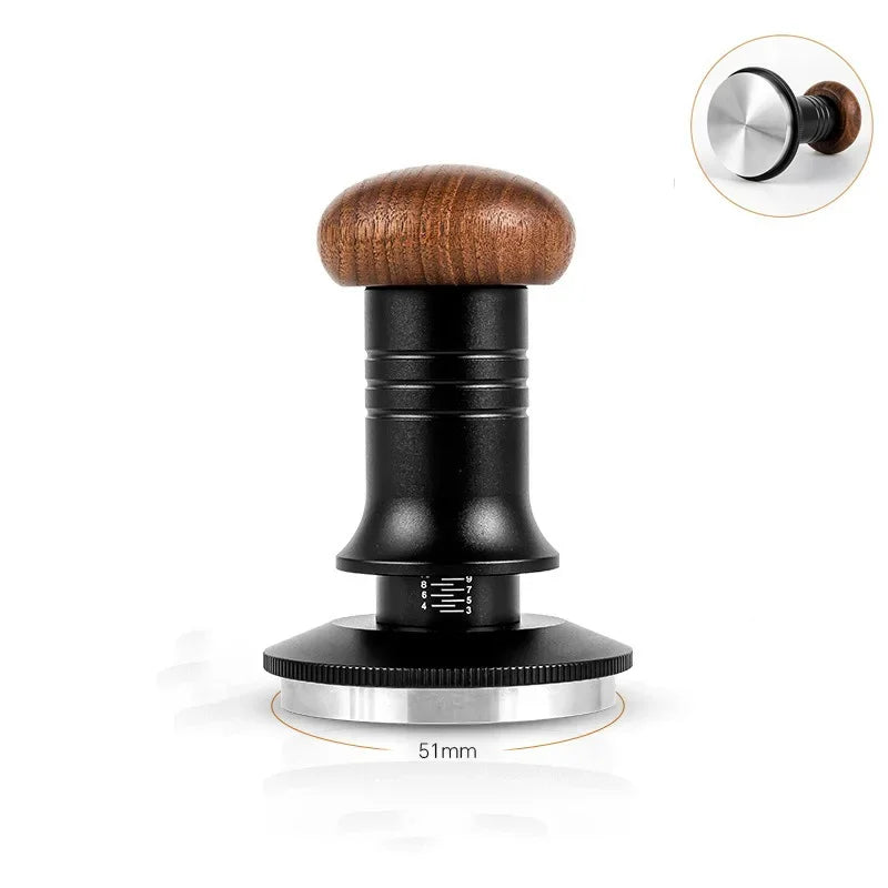 51/53/58mm Coffee Tamper Adjustable Espresso Machine Impact Hammer with Calibrated Spring Loaded Power Pressed Coffee Tamper