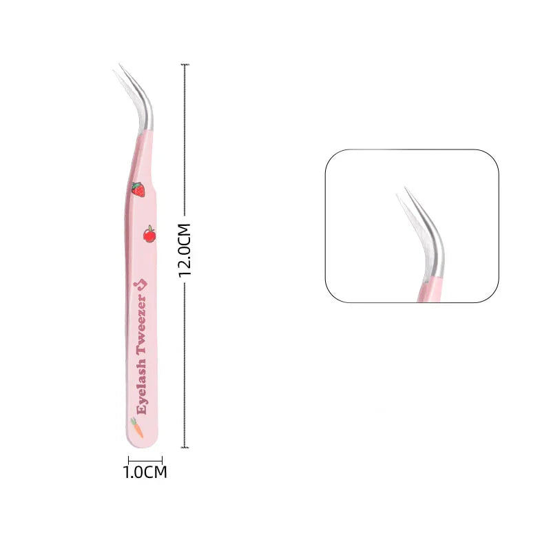 6 Types False Eyelash Tweezers Stainless Steel Anti-static Pincet Curved Strip 3D Lashes Extension Tweezer Makeup Tools