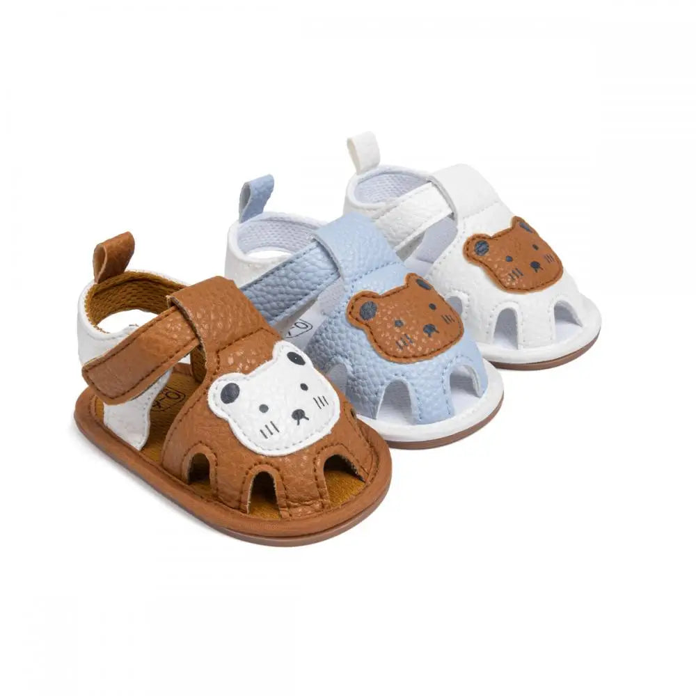 Summer Newborn Baby First Day Toddler Shoes Cute Animal Pattern Sandals Anti-Slip Soft Fashion Color Blocking Casual Baby Shoes