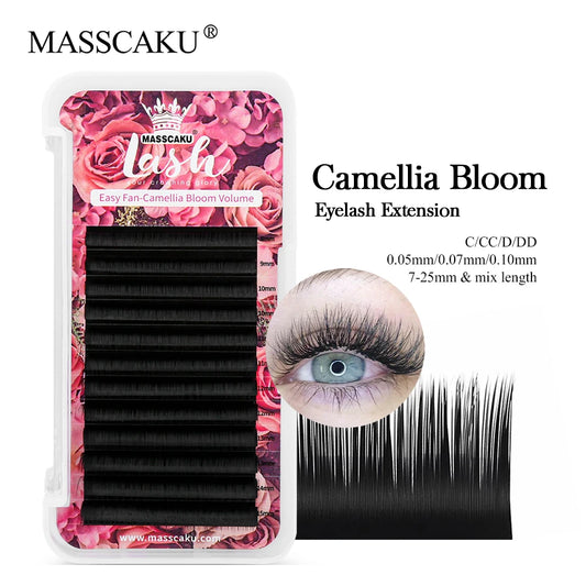 MASSCAKU Auto-fanning Eyelash Extensions Easy Fan Lashes Self Handing Making Fast Bloom Flowering 0.05/0.07/0.10 Thickness