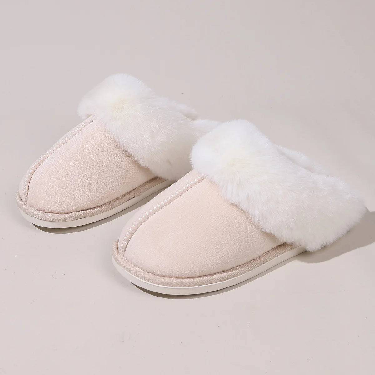 2023 Winter Warm Fur Indoor Home Slippers Women Fluffy Comfort Soft Bedroom Slippers for Couples Flat Non Slip House Shoes Woman