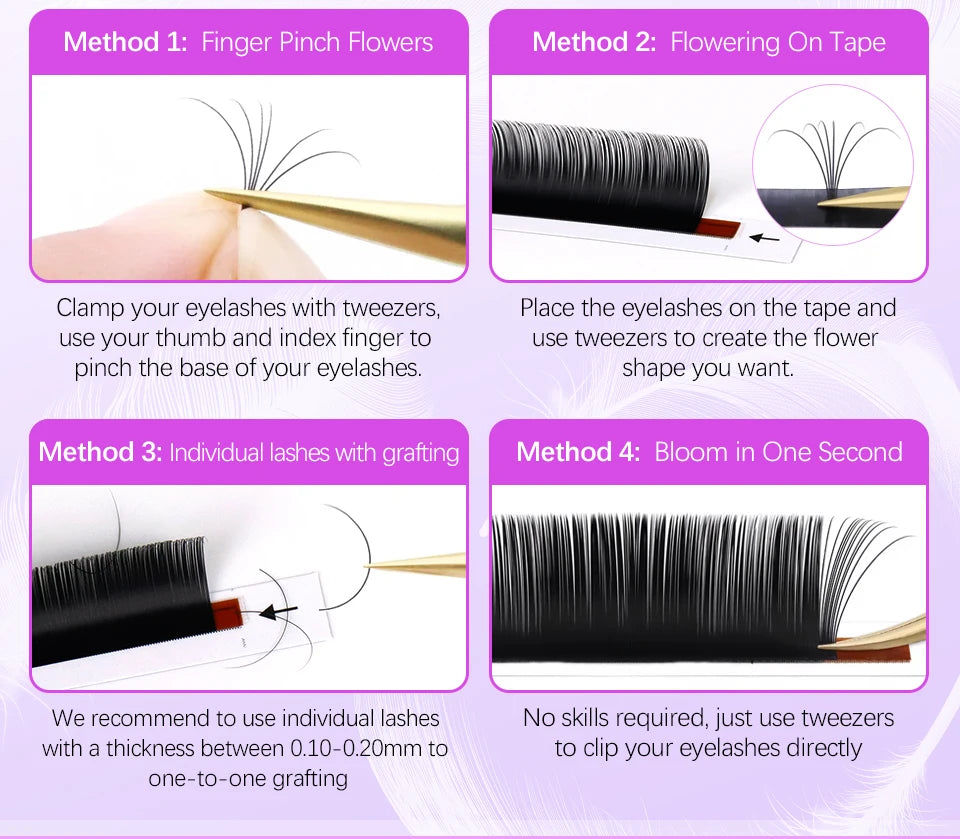 AGUUD Faux Mink 0.03 0.05 0.07 Matte Black Russian Volume Classic Individual Lash Natural Soft Cashmere Eyelash Extensions