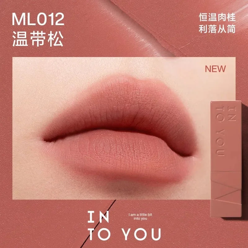 INTO YOU Lipstick Matte Velvet Long-Lasting Lip Glaze Waterproof Silky Smoothing Red Lip Tint Korea Beauty Makeup Cosmetics