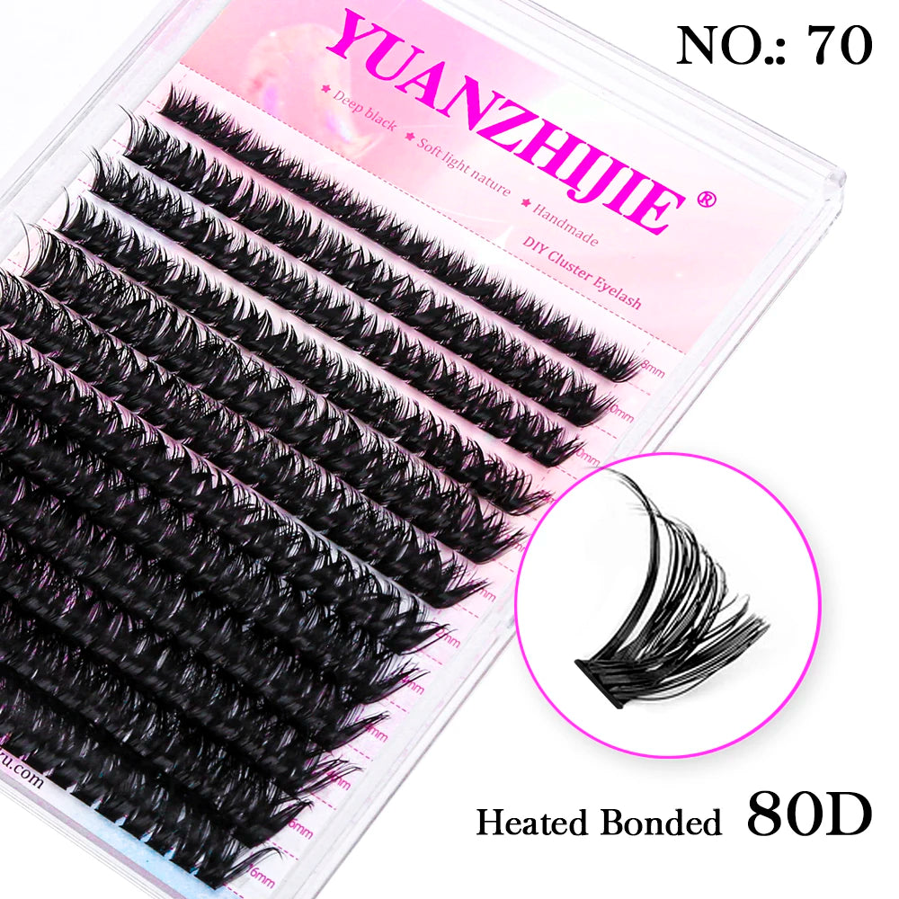 DIY 144 Cluster Lashes YUANZHIJIE free ship Segmented Beam Natural C/D Curl Individual Mink Eyelashes Makeup Supplies at home