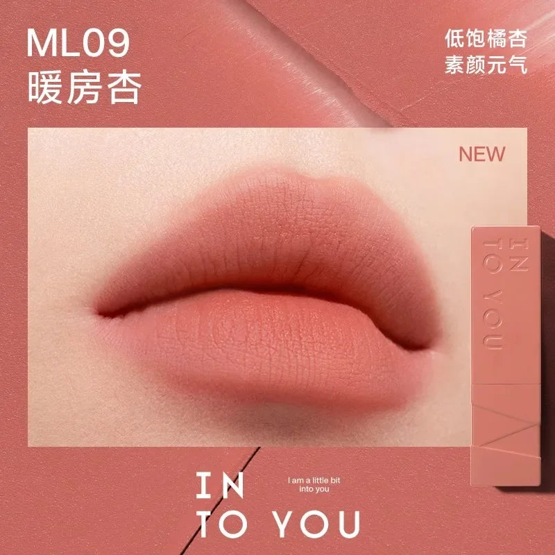 INTO YOU Lipstick Matte Velvet Long-Lasting Lip Glaze Waterproof Silky Smoothing Red Lip Tint Korea Beauty Makeup Cosmetics