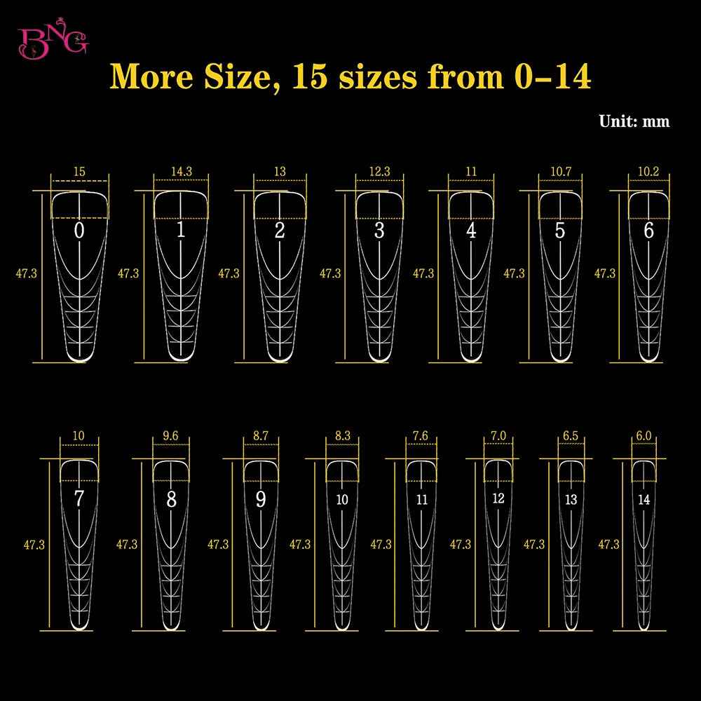 BNG New 150Pcs Extension Gel Dual Forms with Rim Inside Full Cover Gel Nail Mold Kit Almond Nail Form Tips for French Manicure