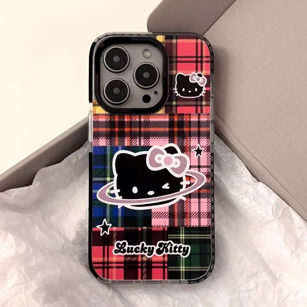 Sanrio Hello Kitty Lucky Stand Phone Case For IPhone16 15 14 12 13 11 Pro Max XR XS MAX 7 8 PLUS MINI Kawaii Y2K Cute Back Cover