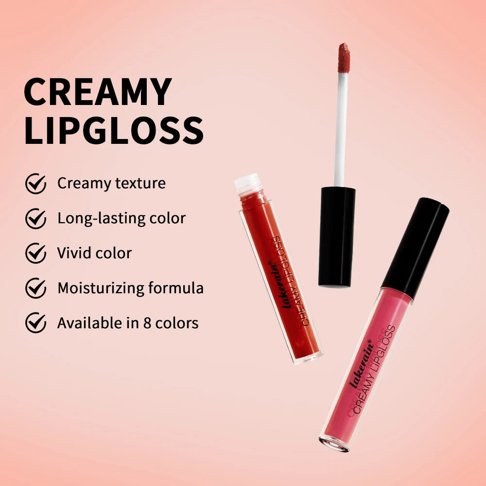 Lip Gloss Semi-Matte 8Colors Long-lasting Velvet Non-drying uitable for all skin moisturizing lipgloss plump lip brown Cosmetics