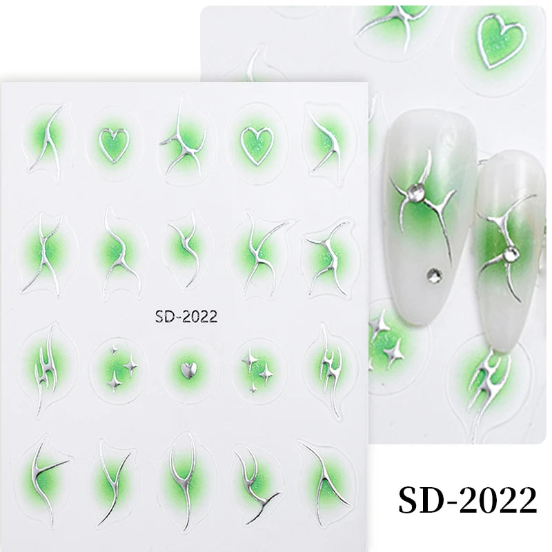 3D White Bowknot Flower Nail Art Sticker Ultra-thin Self-Adhesive Slider Summer Nail Art Decal Decoration DIY Manicure Accesorie