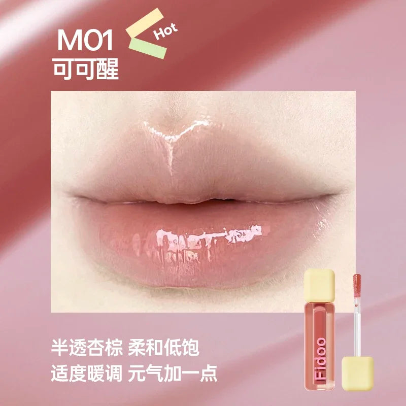 Fidoo Water Light Lip Gloss Mirror Lip Glaze Hydrating Long-Lasting Moisture Lipstick Nourish Non-greasy Korea Makeup Cosmetics