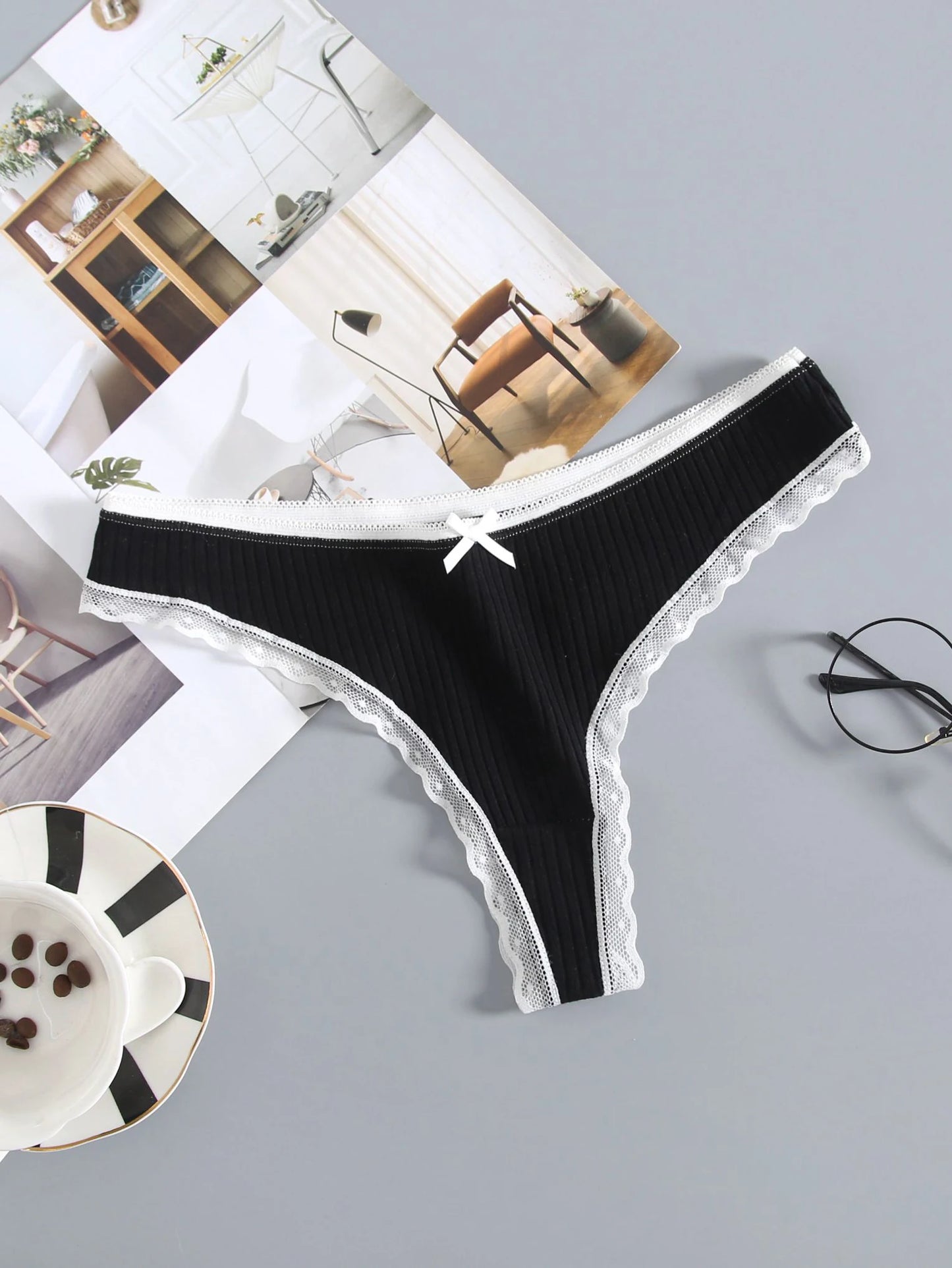 5PCS women cotton panties Fashion Sexy Breathable Underpants Solid Color Low Waist G-string Lingerie