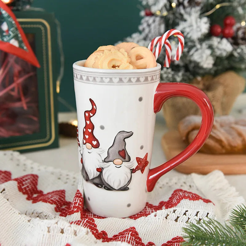 Christmas Gift Ceramic Cup Large Capacity Coffee Mug Santa Claus Afternoon Tea Juice Drink Milk Cups Office home Water Cup