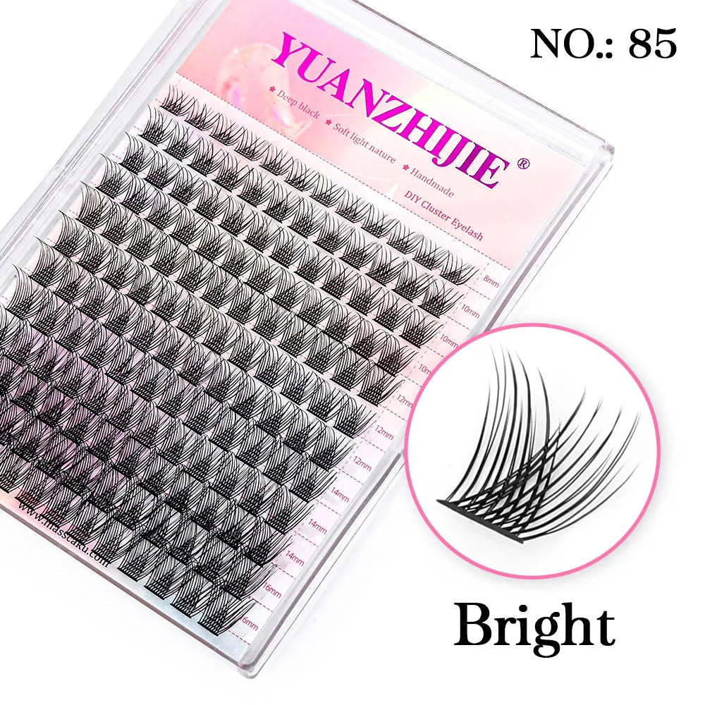 DIY 144 Cluster Lashes YUANZHIJIE free ship Segmented Beam Natural C/D Curl Individual Mink Eyelashes Makeup Supplies at home