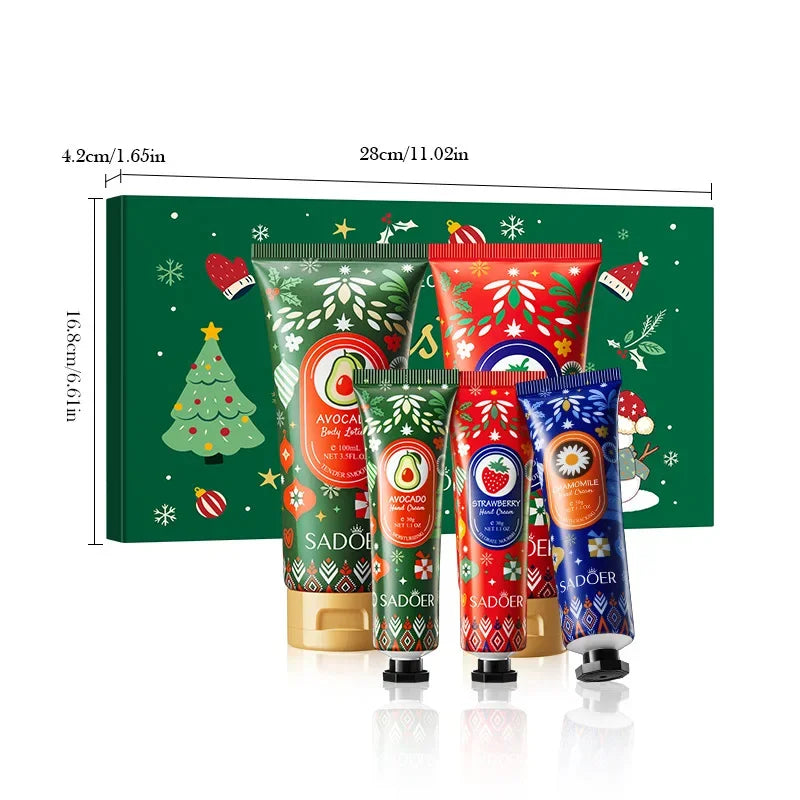 Christmas Gift 5/box Hand Cream Set Lip Balm Hand Cream Travel Pack Durable Moisturizer Gift for Women Skin Care Set