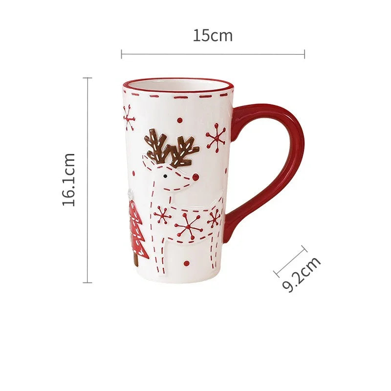 Christmas Gift Ceramic Cup Large Capacity Coffee Mug Santa Claus Afternoon Tea Juice Drink Milk Cups Office home Water Cup