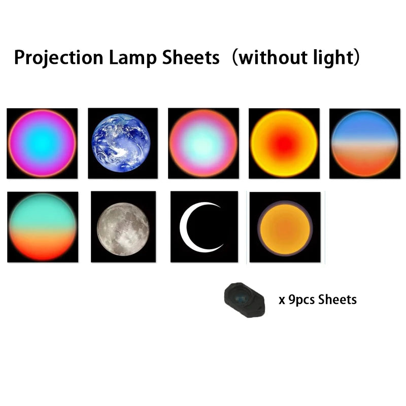 Planet Projection Lamp With Light Sheets Earth Moon Sun Galaxy Light Novelty Atmosphere Night Light Photography Photo Props