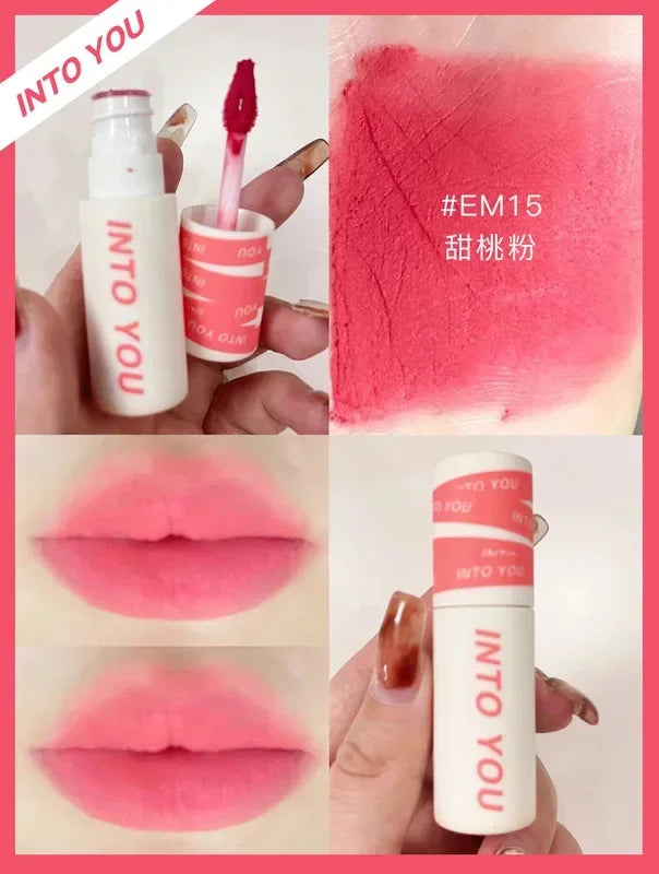 New Color INTO YOU Lip Mud Lipstick Makeup Matte Velvet Lipstick Waterproof Long Lasting Red Lip Tint Lip Glaze Makeup Cosmetics