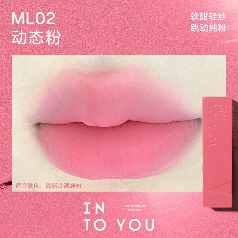 INTO YOU Lipstick Matte Velvet Long-Lasting Lip Glaze Waterproof Silky Smoothing Red Lip Tint Korea Beauty Makeup Cosmetics