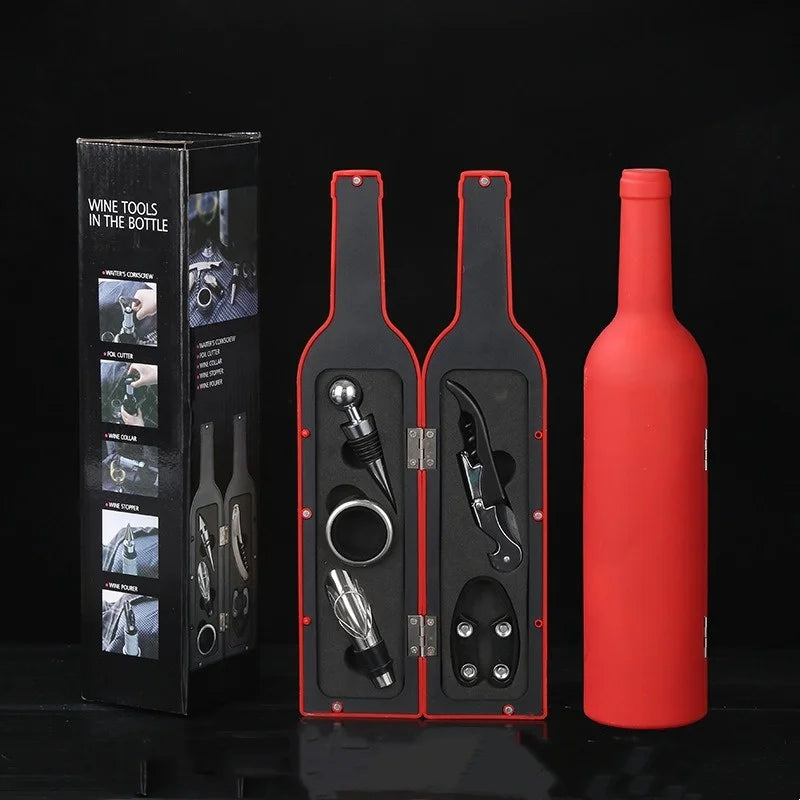 3/5Pcs Red Wine Bottle Opener Set Multifunctional Red Wine Bottle Opener Stainless Steel Bottle Opener Stand Wine Accessories