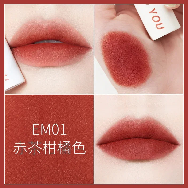 New Color INTO YOU Lip Mud Lipstick Makeup Matte Velvet Lipstick Waterproof Long Lasting Red Lip Tint Lip Glaze Makeup Cosmetics