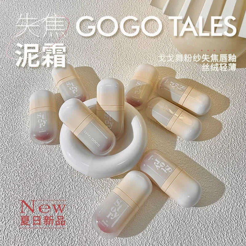 GOGOTALES Out of Focus Lip Glaze Matte Long-Lasting Makeup Non-Sticky Cup Lip Blush Flow Transparent Lipstick Makeup Cosmetics