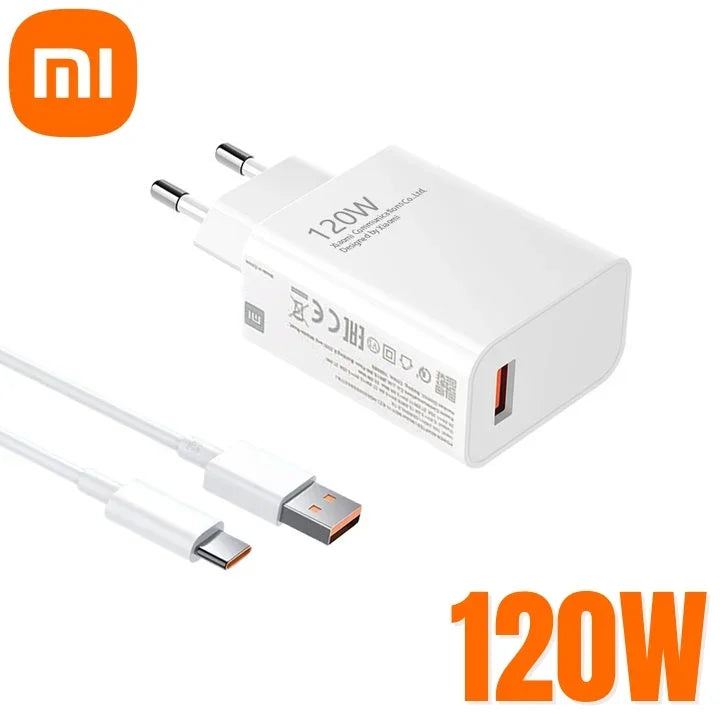 Xiaomi Original 120W Charger EU QC 3.0 67W Fast Turbo Charge 6A Type C Cable For Xiaomi Redmi Note 13 12 POCO X5 M4 Pro Pad 6