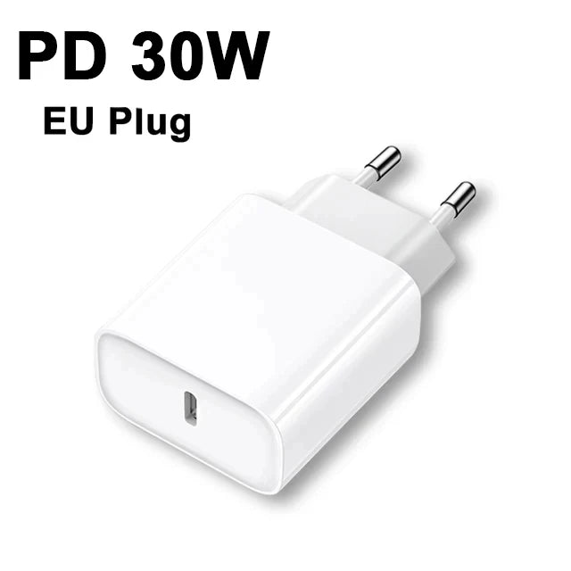 Original 30W Fast Charger For APPLE iPhone 15 14 13 12 11 Pro Max USB-C Quick Charging X XS XR 7 8 Plus Cable Phone Accessories