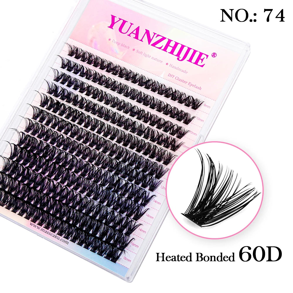 DIY 144 Cluster Lashes YUANZHIJIE free ship Segmented Beam Natural C/D Curl Individual Mink Eyelashes Makeup Supplies at home