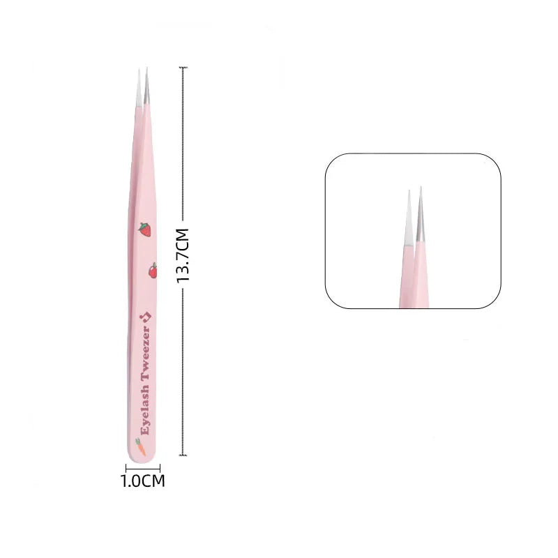 6 Types False Eyelash Tweezers Stainless Steel Anti-static Pincet Curved Strip 3D Lashes Extension Tweezer Makeup Tools