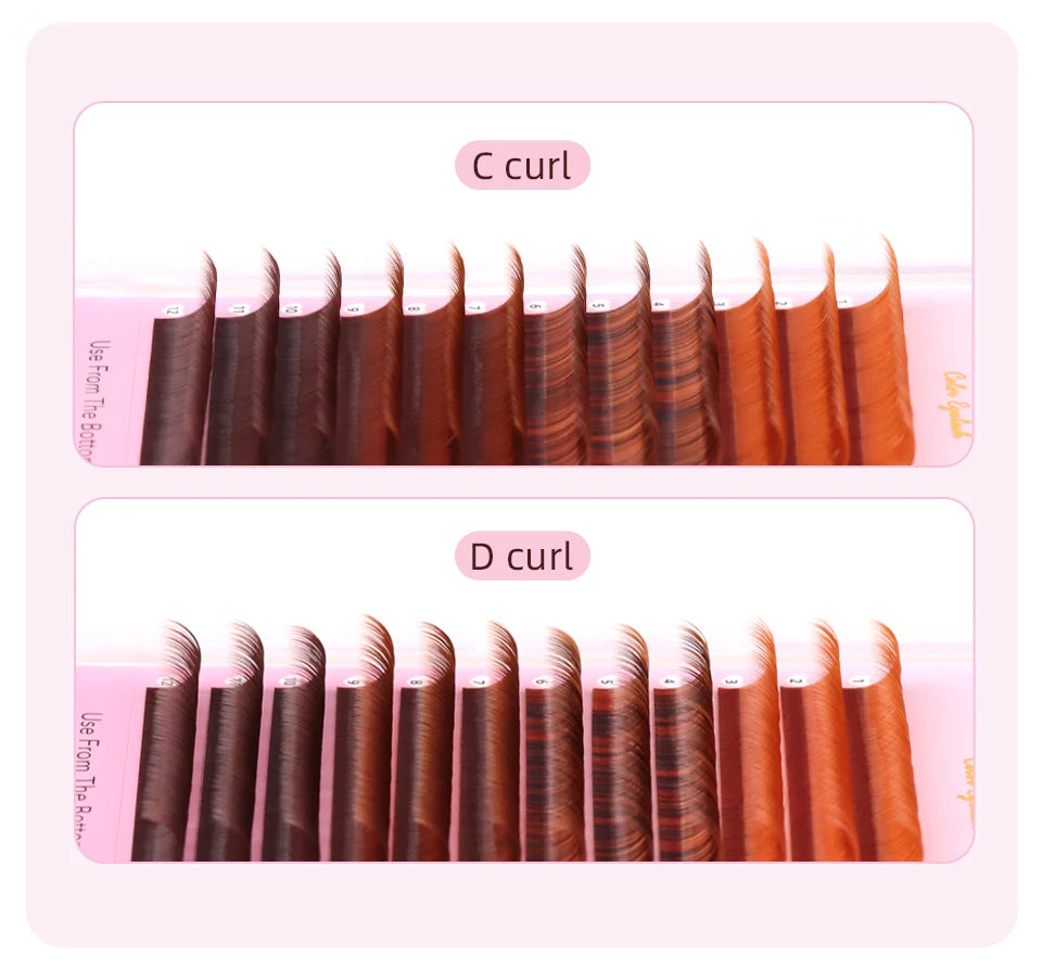 Colour Lash Extension Red Purple Blue Pink White Brown Color False Individual Eyelash Extension Silk Russian Volume Color Lashes