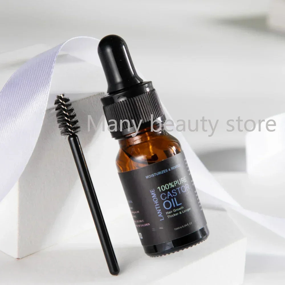 Lanthome Castor Oil Eyelash Growth Serum Hair Growth Treatment Preventing Baldness Anti Hair Loss Nourishing Roots Care 10ml