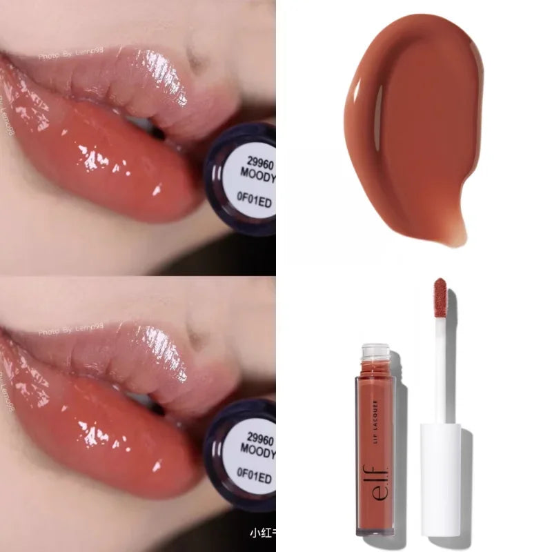 ELF Lip Lacquer Lip Gloss Clear Transparent Moisturizing Nourishing Long-lasting Glossy Lip Glaze Hydration Makeup Cosmetics