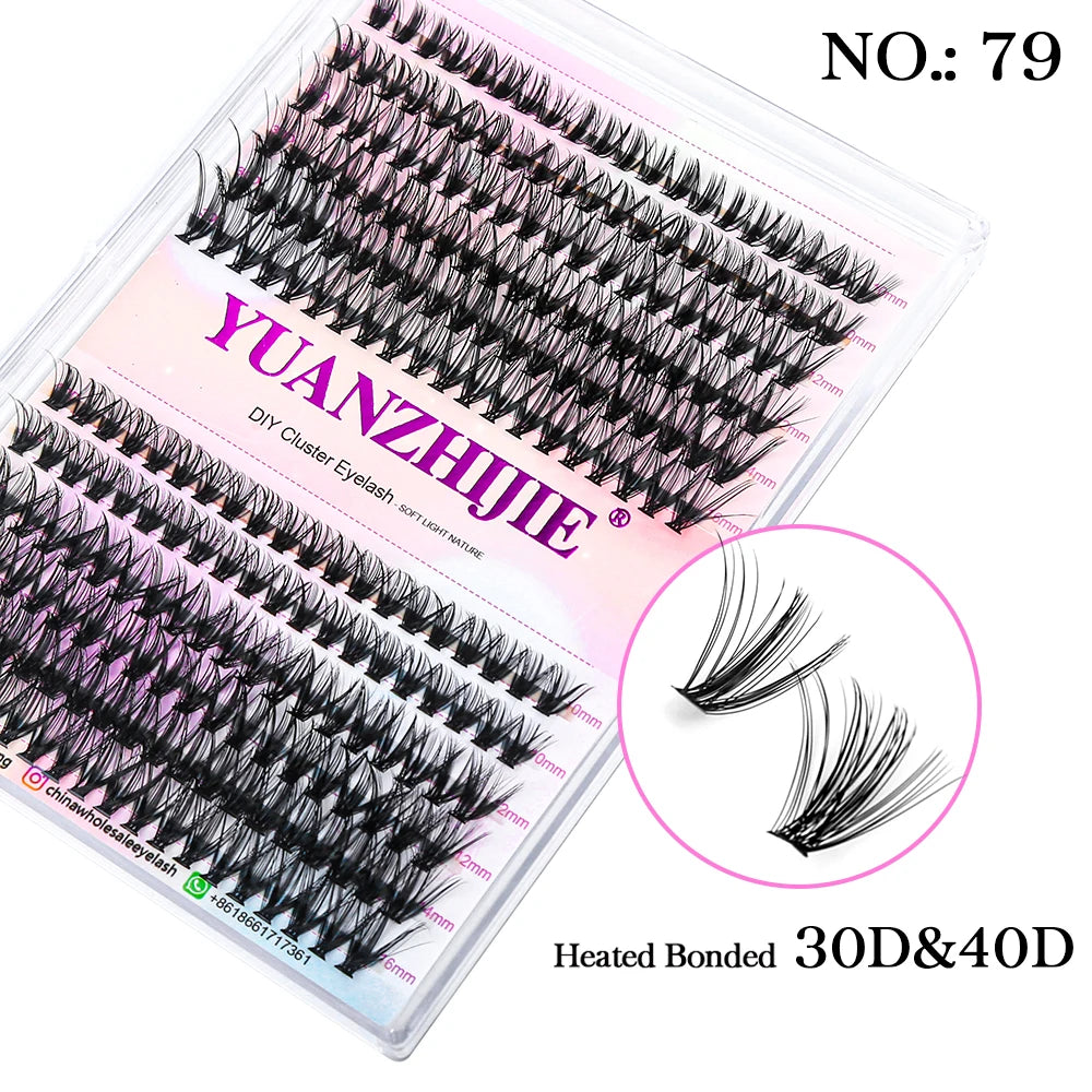 DIY 144 Cluster Lashes YUANZHIJIE free ship Segmented Beam Natural C/D Curl Individual Mink Eyelashes Makeup Supplies at home