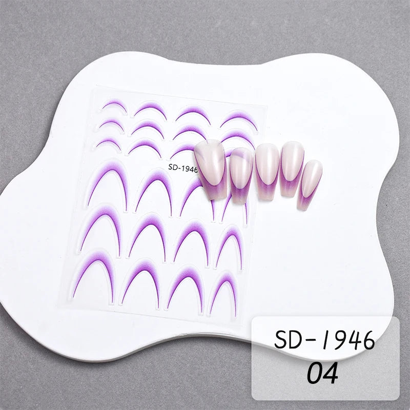 3D White Bowknot Flower Nail Art Sticker Ultra-thin Self-Adhesive Slider Summer Nail Art Decal Decoration DIY Manicure Accesorie