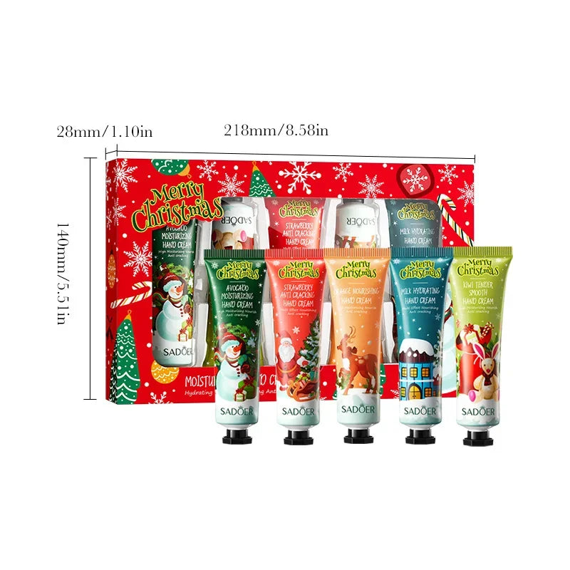 Christmas Gift 5/box Hand Cream Set Lip Balm Hand Cream Travel Pack Durable Moisturizer Gift for Women Skin Care Set