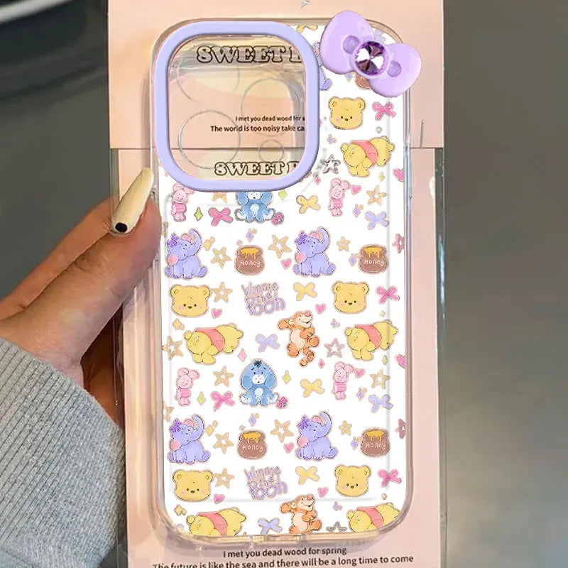 Disney Winnie The Pooh Friends Honey Phone Case For IPhone 16 15 14 12 13 11 Pro Max XR XS MAX 7 8 PLUS Y2K Kawaii Cartoon Cover