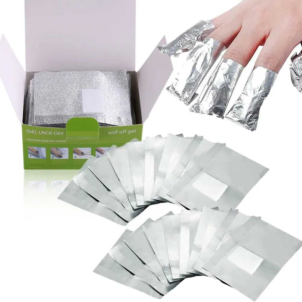 Foil Nail Wraps - 100PCS Gel Nail Polish Remover Foil Wraps for Nails Soak Off Gel Remover with Cotton Pad Removing Nail Polish